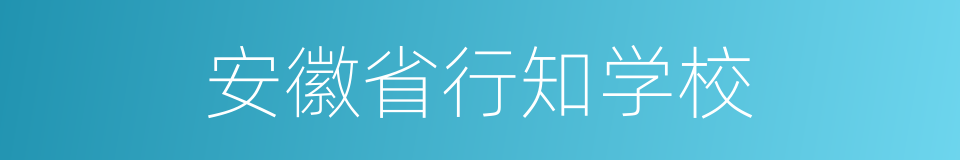 安徽省行知学校的同义词