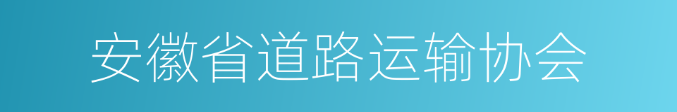 安徽省道路运输协会的同义词