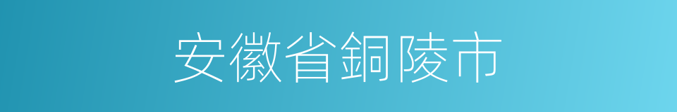 安徽省銅陵市的同義詞