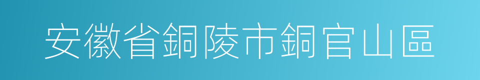 安徽省銅陵市銅官山區的同義詞