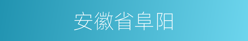 安徽省阜阳的同义词