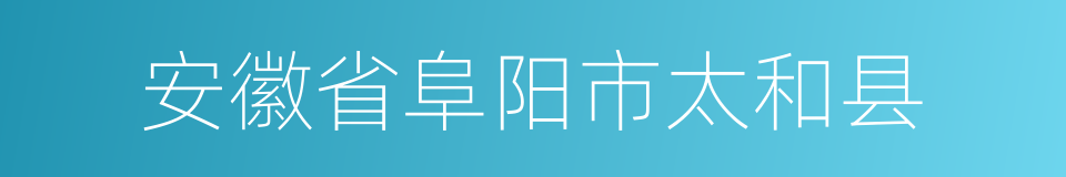 安徽省阜阳市太和县的同义词