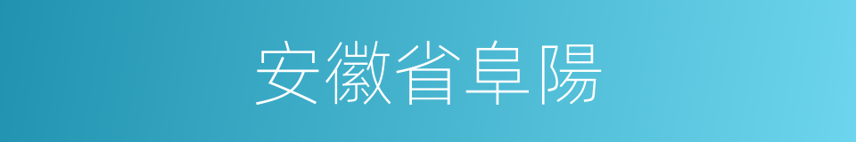 安徽省阜陽的同義詞