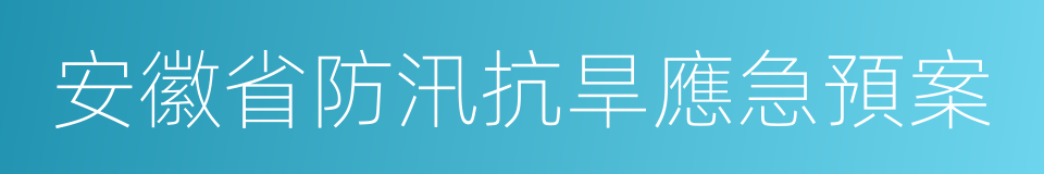 安徽省防汛抗旱應急預案的同義詞