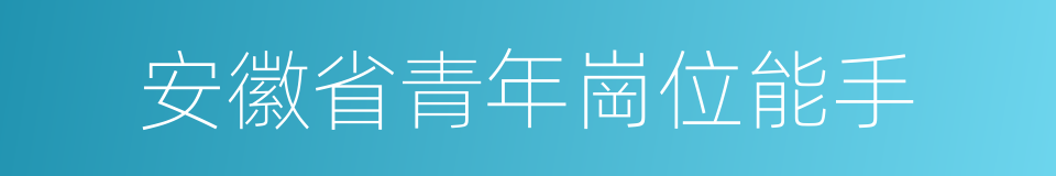 安徽省青年崗位能手的同義詞