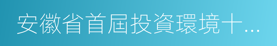 安徽省首屆投資環境十佳縣的同義詞