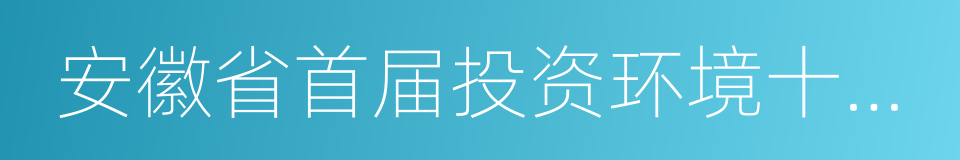 安徽省首届投资环境十佳县的同义词