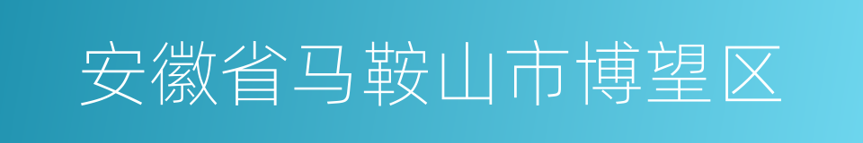 安徽省马鞍山市博望区的同义词