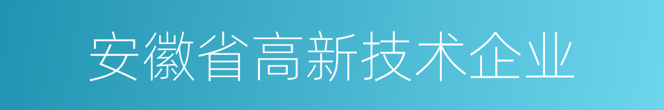 安徽省高新技术企业的同义词