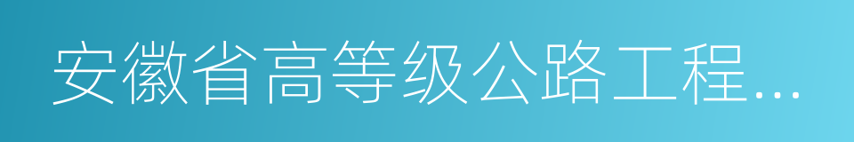 安徽省高等级公路工程监理有限公司的同义词