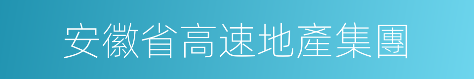 安徽省高速地產集團的同義詞