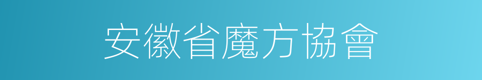 安徽省魔方協會的同義詞