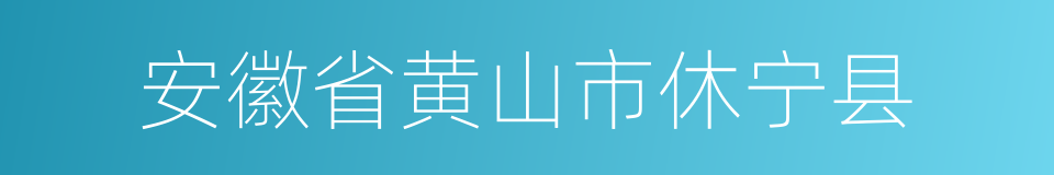 安徽省黄山市休宁县的同义词