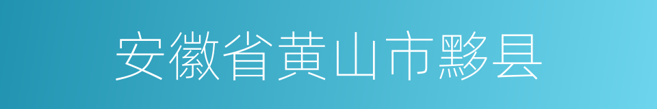 安徽省黄山市黟县的同义词