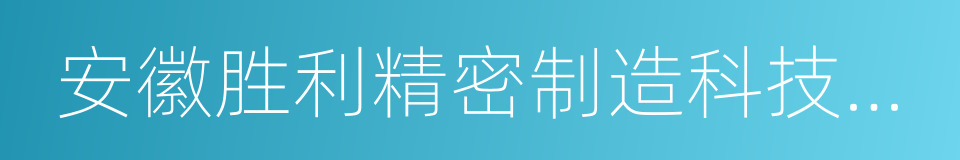 安徽胜利精密制造科技有限公司的同义词