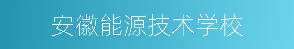 安徽能源技术学校的同义词