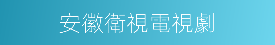 安徽衛視電視劇的同義詞