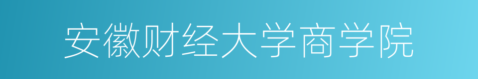 安徽财经大学商学院的同义词