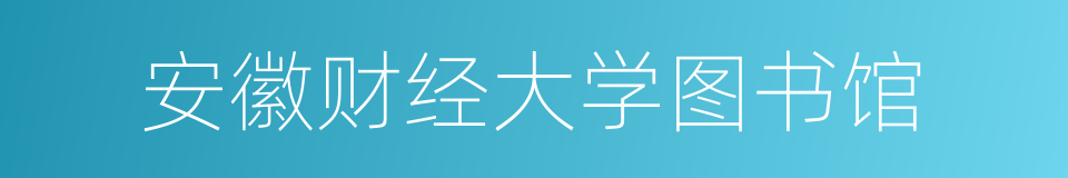 安徽财经大学图书馆的同义词