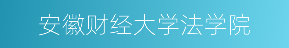 安徽财经大学法学院的同义词