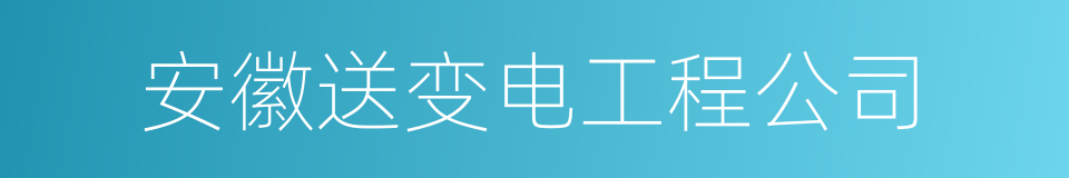 安徽送变电工程公司的同义词