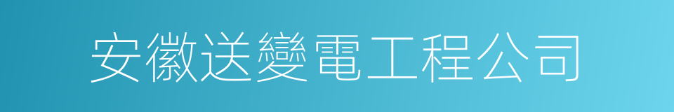 安徽送變電工程公司的同義詞