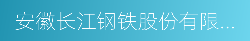 安徽长江钢铁股份有限公司的同义词