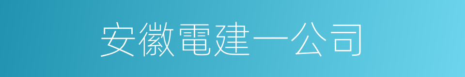 安徽電建一公司的同義詞