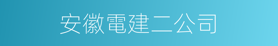 安徽電建二公司的同義詞