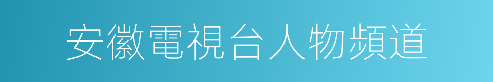 安徽電視台人物頻道的同義詞