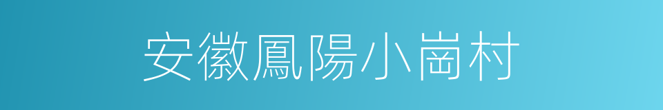 安徽鳳陽小崗村的同義詞