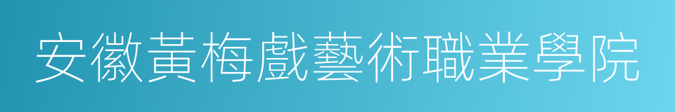 安徽黃梅戲藝術職業學院的同義詞