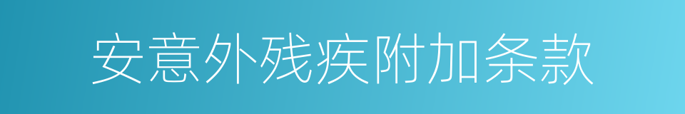 安意外残疾附加条款的同义词