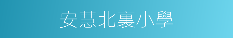 安慧北裏小學的同義詞