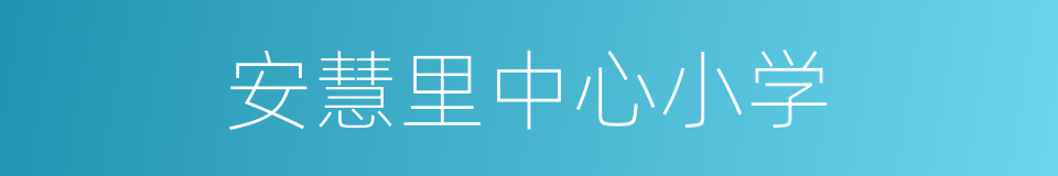 安慧里中心小学的同义词