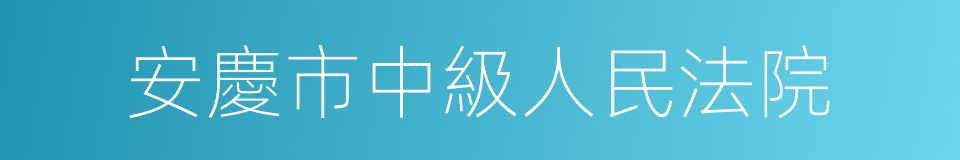 安慶市中級人民法院的同義詞