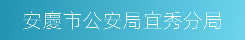 安慶市公安局宜秀分局的同義詞