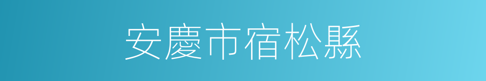 安慶市宿松縣的同義詞
