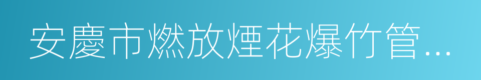 安慶市燃放煙花爆竹管理條例的同義詞