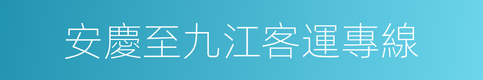 安慶至九江客運專線的同義詞