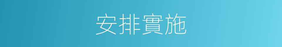 安排實施的同義詞