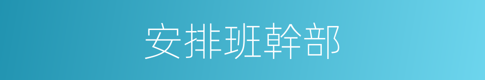 安排班幹部的同義詞