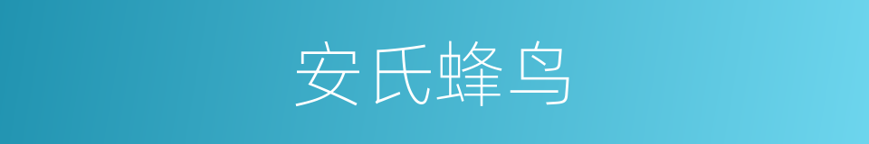 安氏蜂鸟的同义词