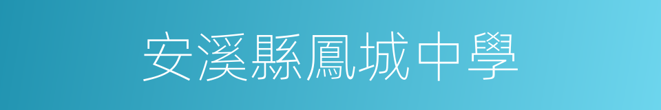 安溪縣鳳城中學的同義詞