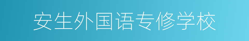 安生外国语专修学校的同义词