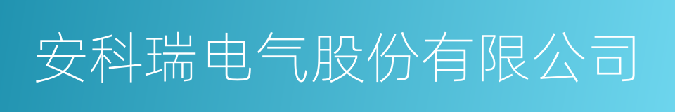 安科瑞电气股份有限公司的同义词