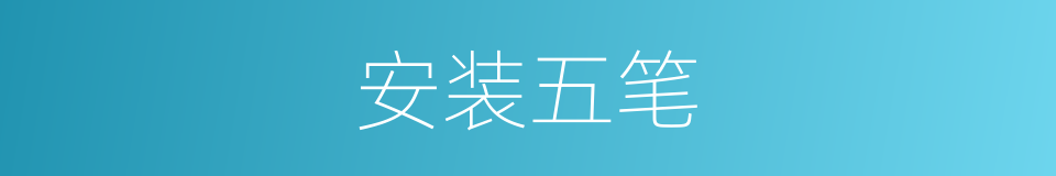 安装五笔的意思