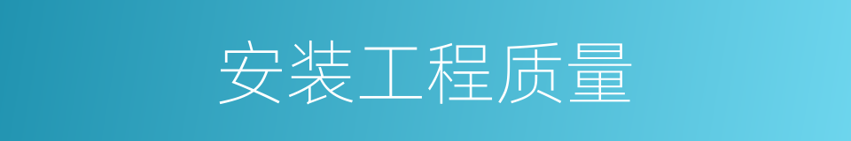 安装工程质量的同义词