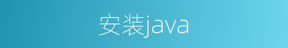 安装java的同义词