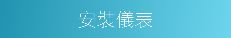 安裝儀表的同義詞
